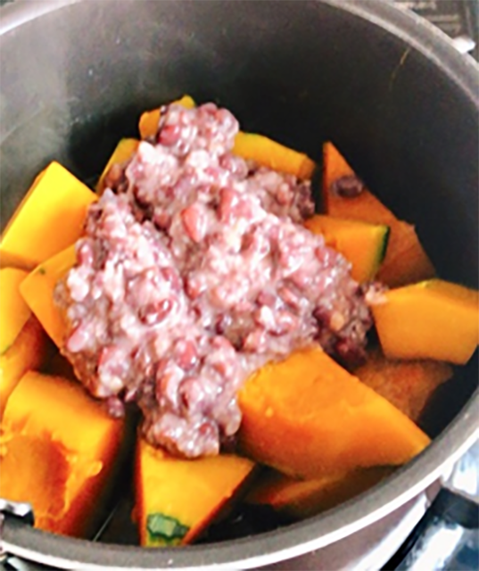 「発酵あんこのかぼちゃぜんざい」の作り方