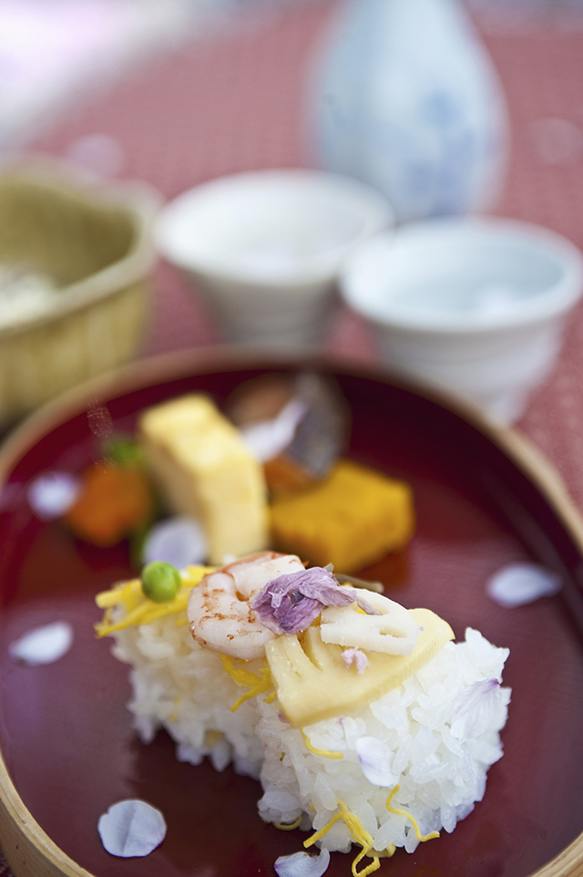 お花見での日本酒の飲み方