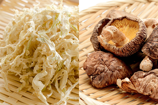 水分が多くなったぬか床は、干しシイタケや切り干し大根などの乾物を漬けると、そのままでも美味しくいただけます