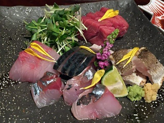 旬のお造りと生揚げ醤油