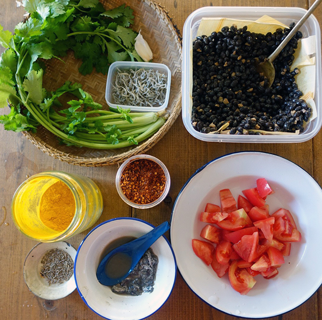 自家製トナオのスパイス炒めの材料