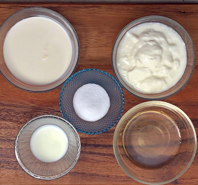 手作りフローズンヨーグルトレシピの材料