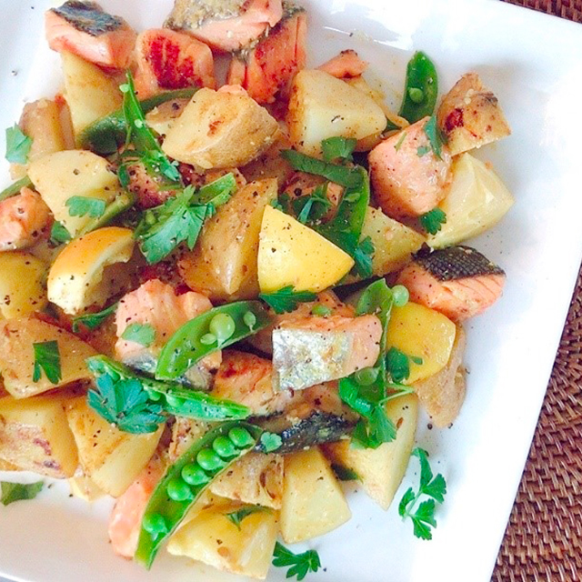 穀雨の二十四節気発酵レシピ│今春最後の春レシピ！「鮭と春ジャガイモのレモン炒め」「茄子みそディップ」「茄子の皮のバター醤油炒め」「椎茸おにぎり」